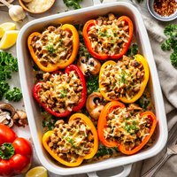Chicken Mushroom Stuffed Bell Peppers
