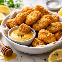Chicken Nuggets with Honey Mustard Dipping Sauce