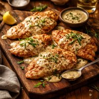 Chicken Paillardes with Mustard Cream Tarragon Sauce