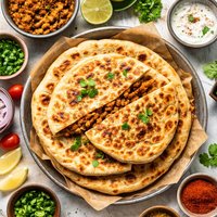 Chicken Paratha Indian Flat Bread Stuffed with Ground Chicken