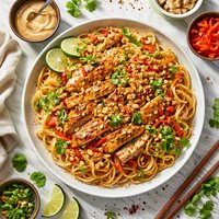 Chicken Pasta in Peanut Sauce