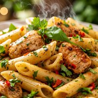 Chicken Penne with Basil Chilli Parsley