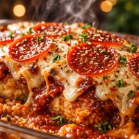 Chicken Pepperoni Parmesan Casserole