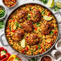 Chicken Peppers Rice Caribbean Style