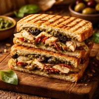 Chicken Pesto and Olive Panini