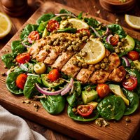 Chicken Piccata Spinach Salad