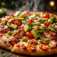 Chicken Pizza with Avocado Salsa