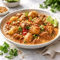 Chicken Pork and Potatoes in Peanut Sauce