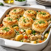 Chicken Potato and Biscuit Casserole Dish