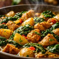 Chicken Potato and Spinach Curry