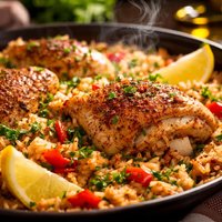 Chicken Rice and Spices Bake