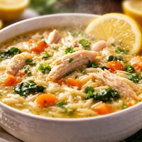 Chicken Risoni and Lemon Soup