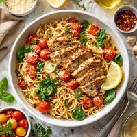 Chicken Roast Garlic Pasta