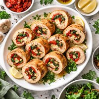 Chicken Roulades with Roasted Red Peppers