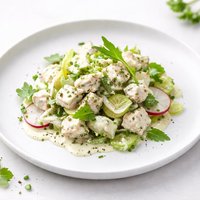 Chicken Salad in a Creamy Chive and Lovage Dressing