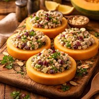 Chicken Salad on Cantaloupe Rings