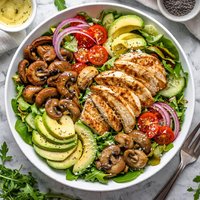 Chicken Salad with Sauteed Mushrooms