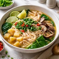 Chicken Shirataki Tofu Noodle Soup with Rutabaga