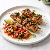 Chicken Skewers with Chirmol Salsa