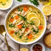 Chicken Soup Greek with Avgolemono Egg Lemon Sauce