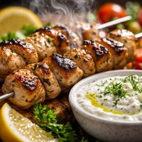 Chicken Souvlaki with Tzatziki Sauce
