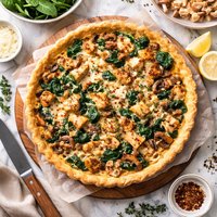 Chicken Spinach and Mushroom Quiche