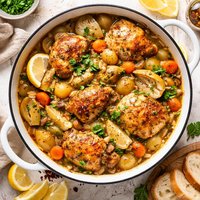 Chicken Stew with Artichokes and Garlic