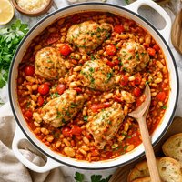 Chicken Stew with Tomatoes and White Beans