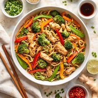 Chicken Stir-Fry with Noodles and Vegetables