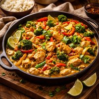 Chicken Stir Fry in Coconut Curry