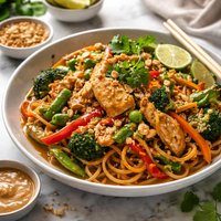 Chicken Stir Fry with Ginger Peanut Sauce