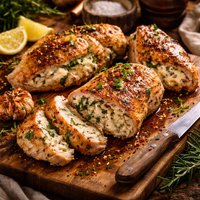 Chicken Stuffed with Goat Cheese and Garlic