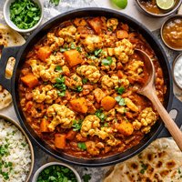 Chicken Sweet Potato and Cauliflower Vindaloo