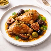 Chicken Tagine with Figs Olives and Pistachios