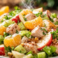 Chicken Tangerine Apple and Celery Salad with Yoghurt Dressing