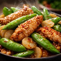 Chicken Tenders with Water Chestnuts Sugar Snap Peas