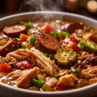 Chicken Turkey and Smoked Sausage Gumbo