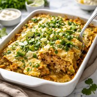 Chicken Verde Enchilada Casserole