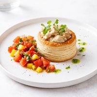 Chicken Vol Au Vent with Tomato Mango Relish A1