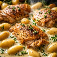 Chicken with 40 Cloves of Garlic and Creamy Thyme Sauce