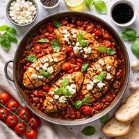 Chicken with Balsamic Tomato Sauce and Goat Cheese