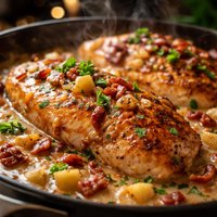 Chicken with Cider and Bacon Sauce