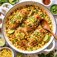 Chicken with Confetti Corn Sauce