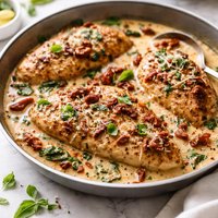 Chicken with Creamy Sun Dried Tomato Sauce