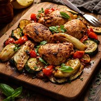 Chicken with Fennel Tomatoes and Zucchini