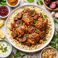 Chicken with Figs in Ras El Hanout and Couscous