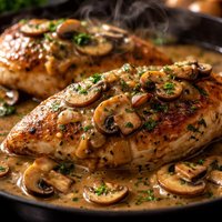 Chicken with Mushroom Gravy for Two