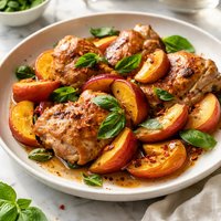 Chicken with Peaches and Basil