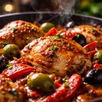 Chicken with Piquillo Tomatoes and Olives