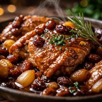 Chicken with Port and Raisins